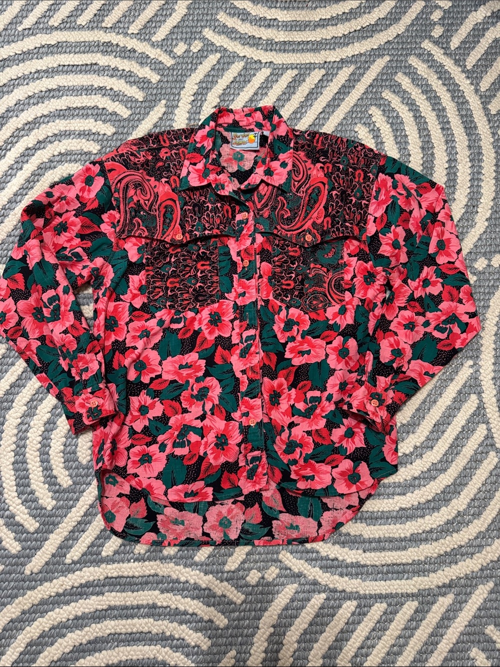 Vintage Gordon and James Floral Paisley Western Shirt Women’s Medium